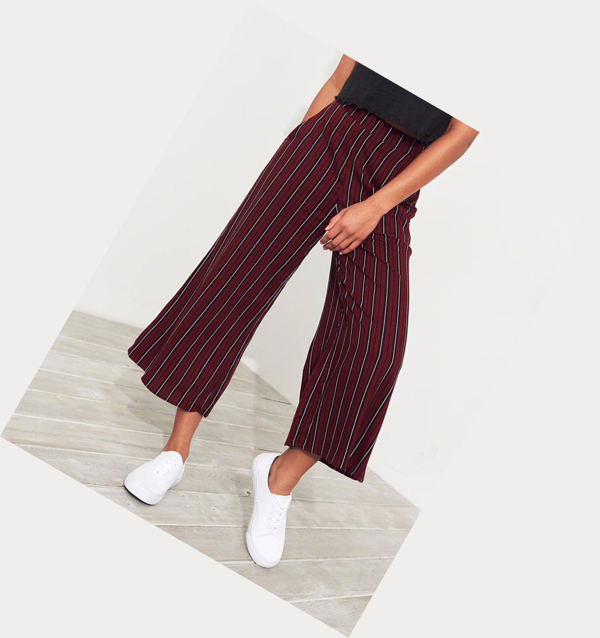 Burgundy Stripes Hollister Ultra High-Rise Women's Pants | ZA-PBRY603