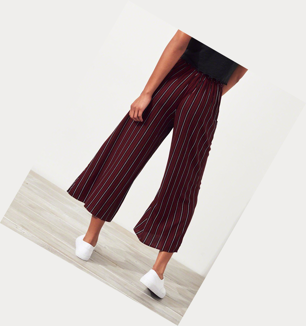 Burgundy Stripes Hollister Ultra High-Rise Women's Pants | ZA-PBRY603