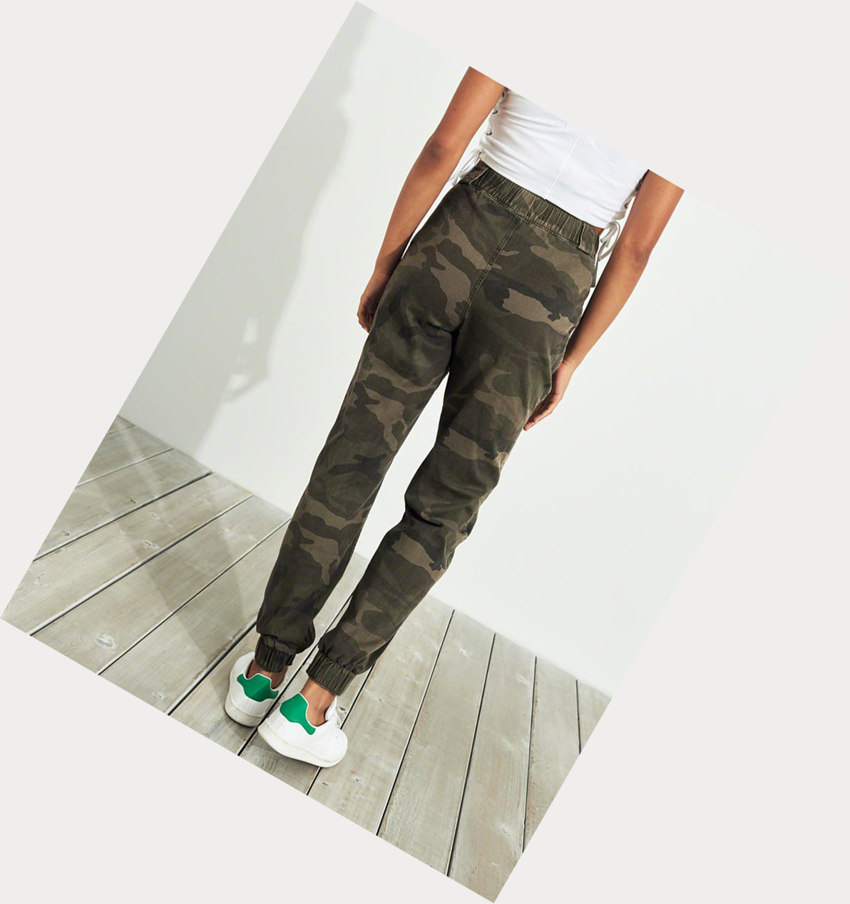 Camo Hollister Classic Stretch Ultra High-Rise Twill Women's Pants | ZA-NDFL036