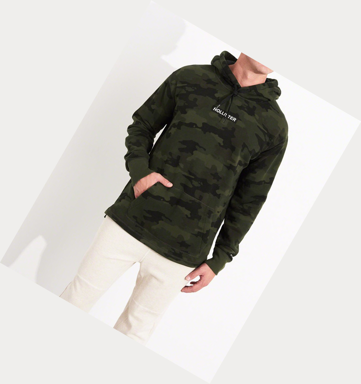 Camo Hollister Embroidered Logo Men's Hoodie | ZA-VZRP203