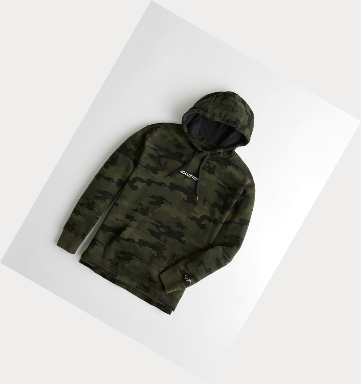 Camo Hollister Embroidered Logo Men\'s Hoodie | ZA-VZRP203