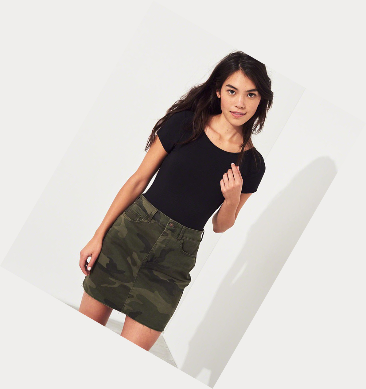 Camo Hollister Ultra High-Rise Twill Women's Skirts | ZA-IZBH916