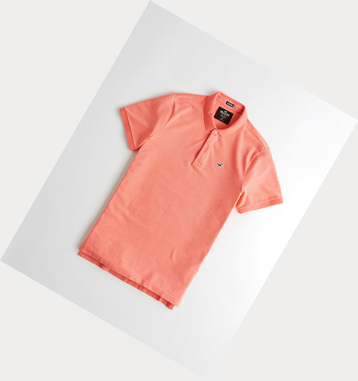 Coral Hollister Stretch Shrunken Collar Men\'s Polo Shirts | ZA-BALP240