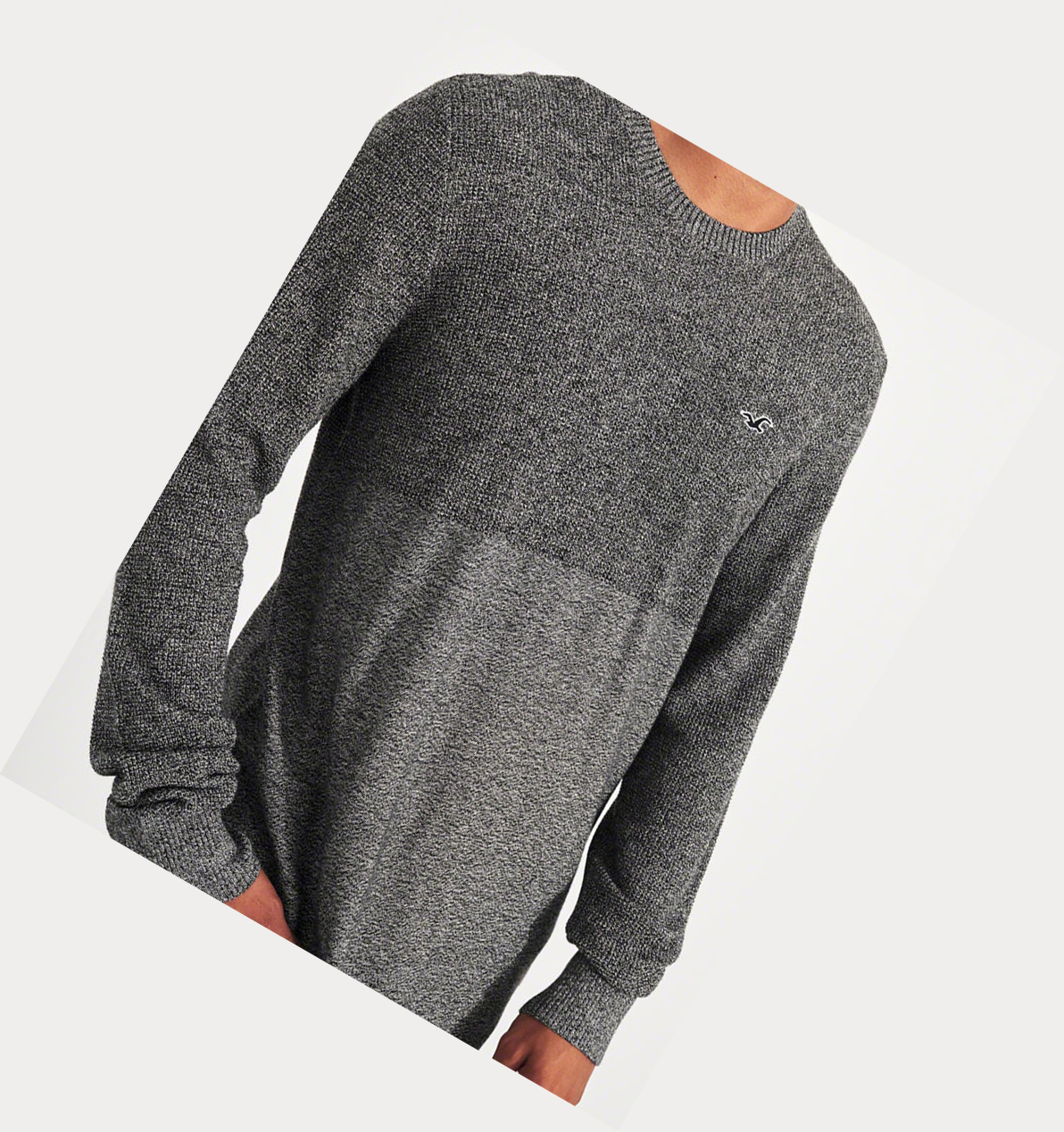 Dark Grey Hollister Lightweight Curved Hem Men's Sweaters | ZA-JGDL976