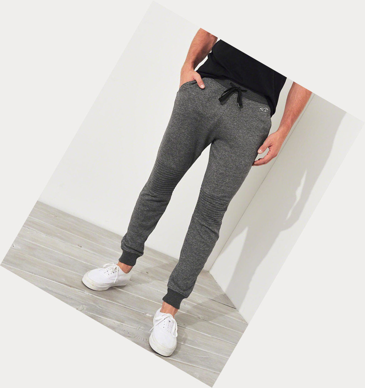 Dark Grey Hollister Moto Fleece Men's Jogger | ZA-HARY490