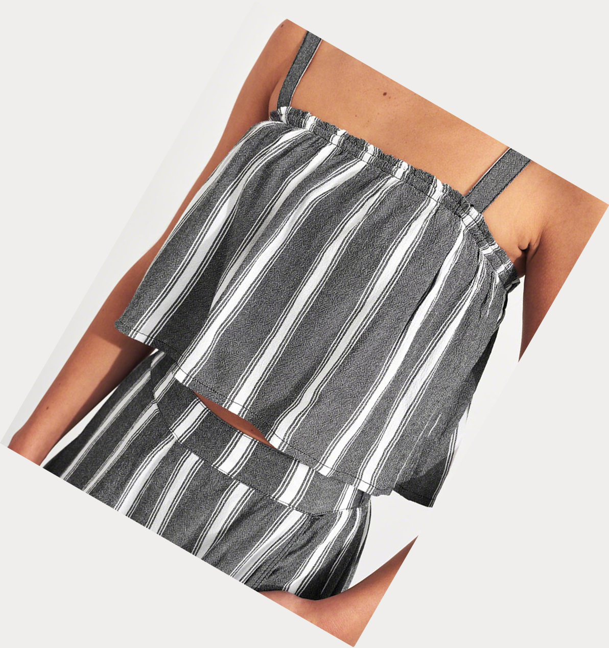 Dark Grey Stripes Hollister Multi-Way Ultra Crop Women's Tanks | ZA-XOAE426