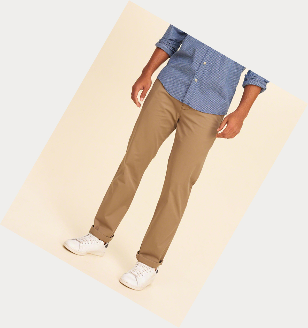 Dark Khaki Hollister Epic Flex Classic Straight Chino Men's Pants | ZA-GFUH572