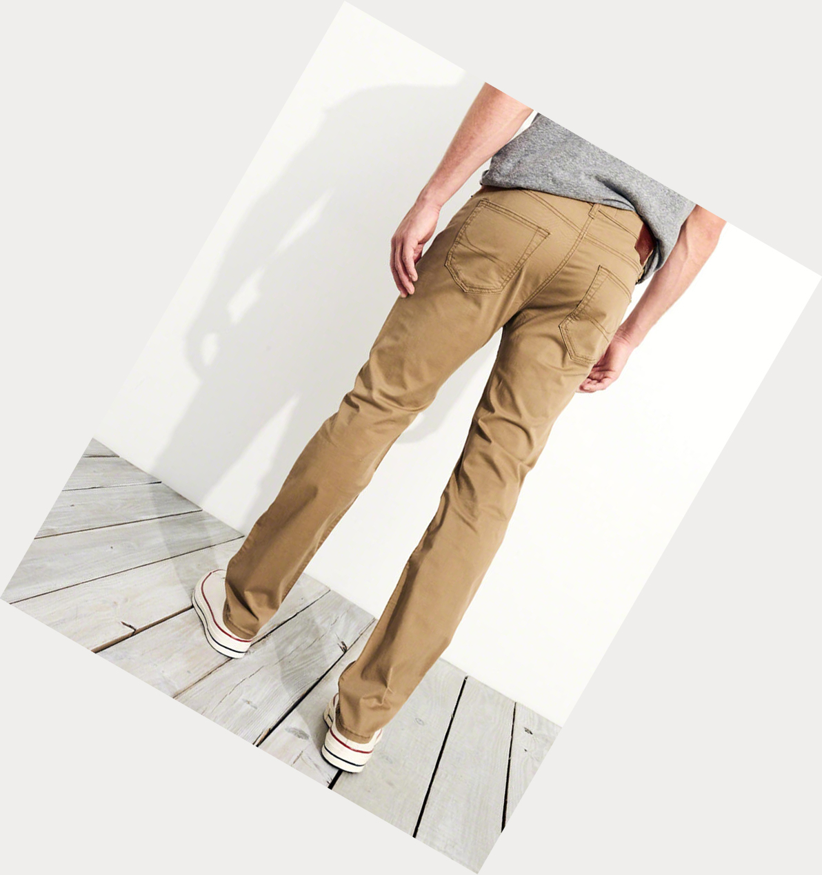 Dark Khaki Hollister Epic Flex Skinny Twill Men's Pants | ZA-EPYG486