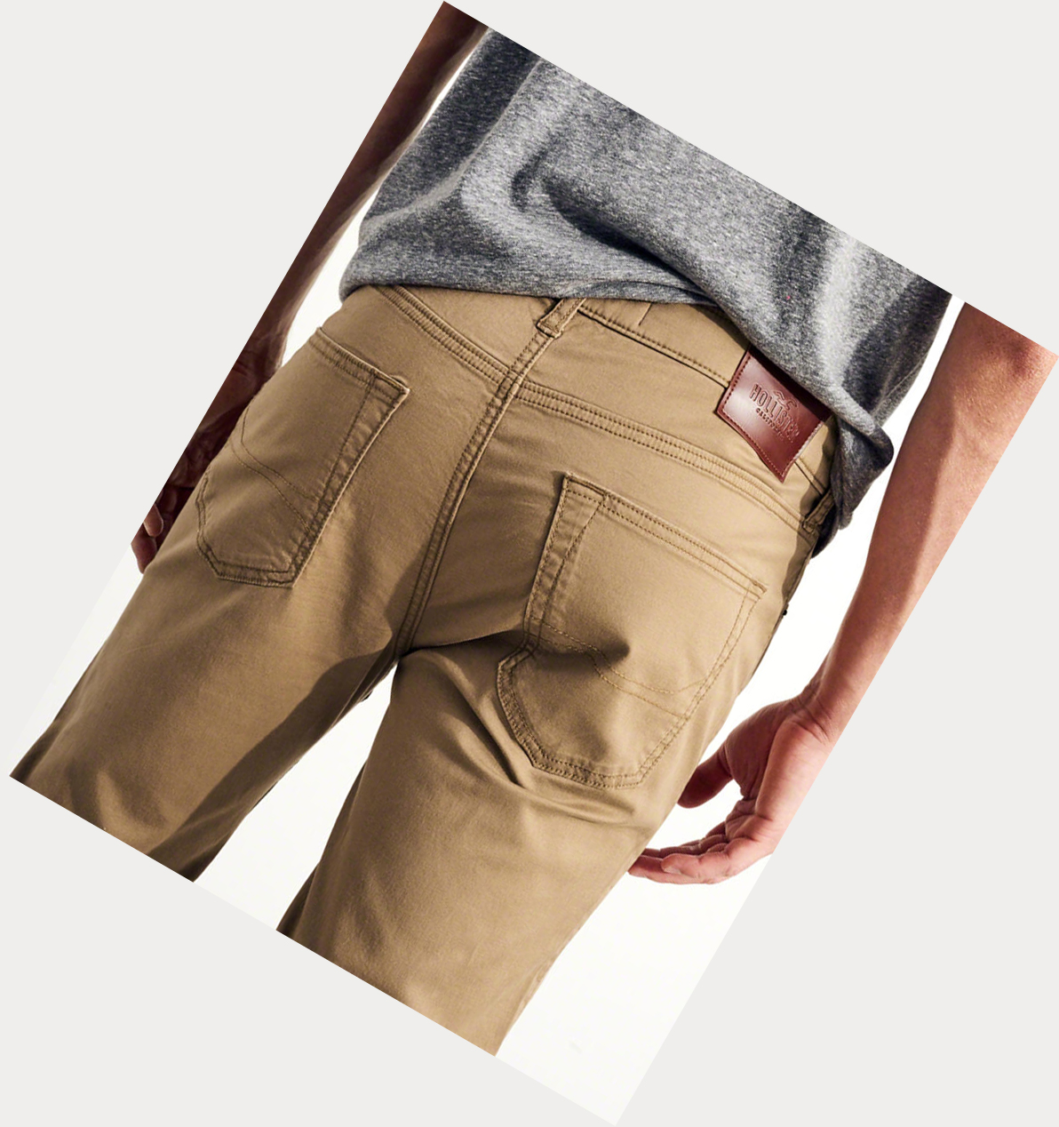 Dark Khaki Hollister Epic Flex Skinny Twill Men's Pants | ZA-EPYG486