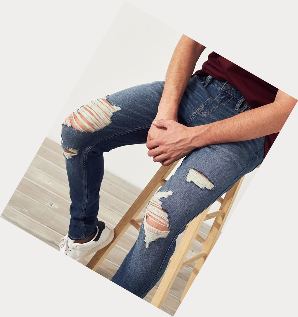 Dark Wash Hollister Advanced Stretch Skinny Men's Jeans | ZA-ZIDE951