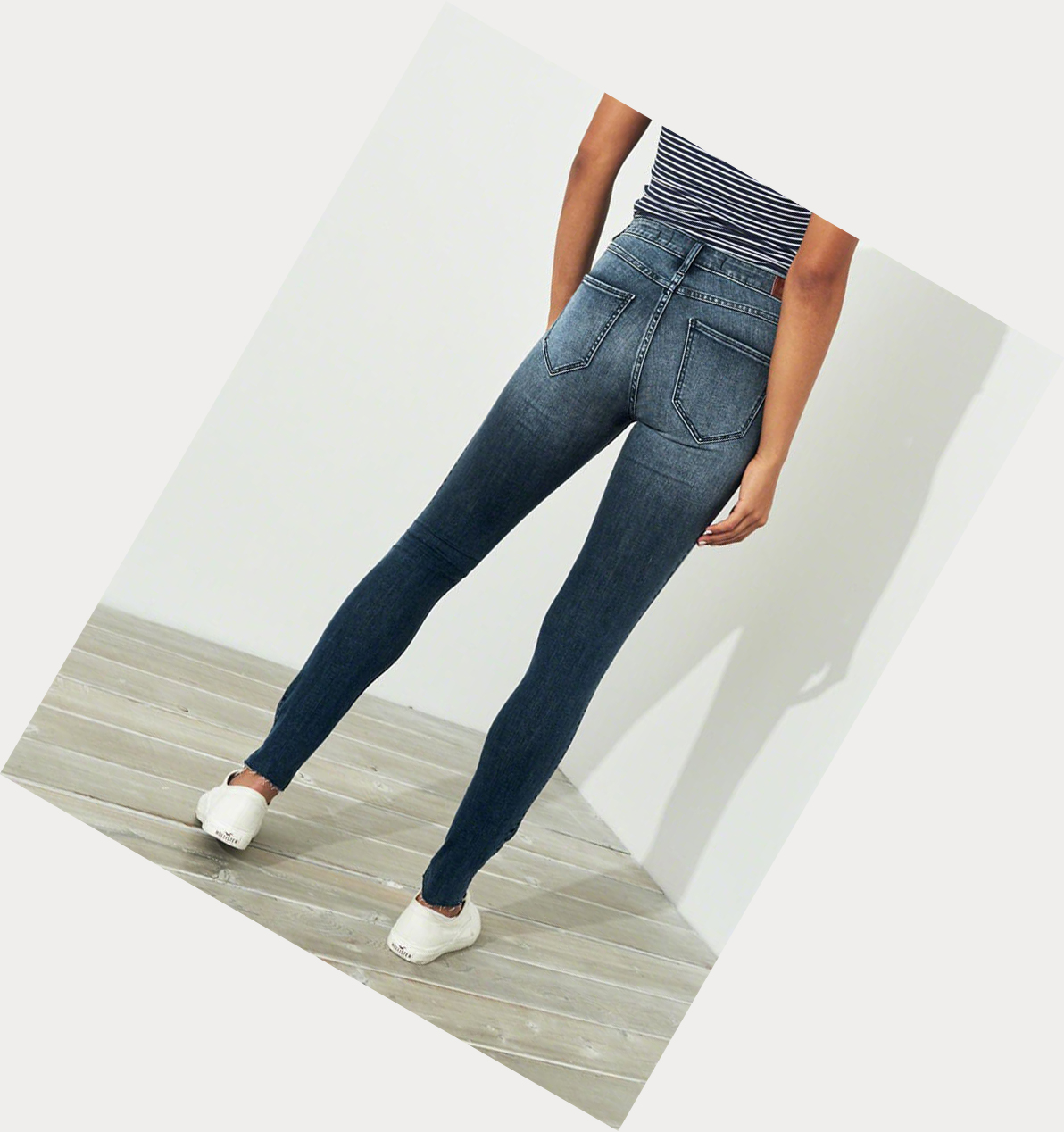 Dark Wash Hollister Classic Stretch High-Rise Super Skinny Women's Jeans | ZA-GDNX042