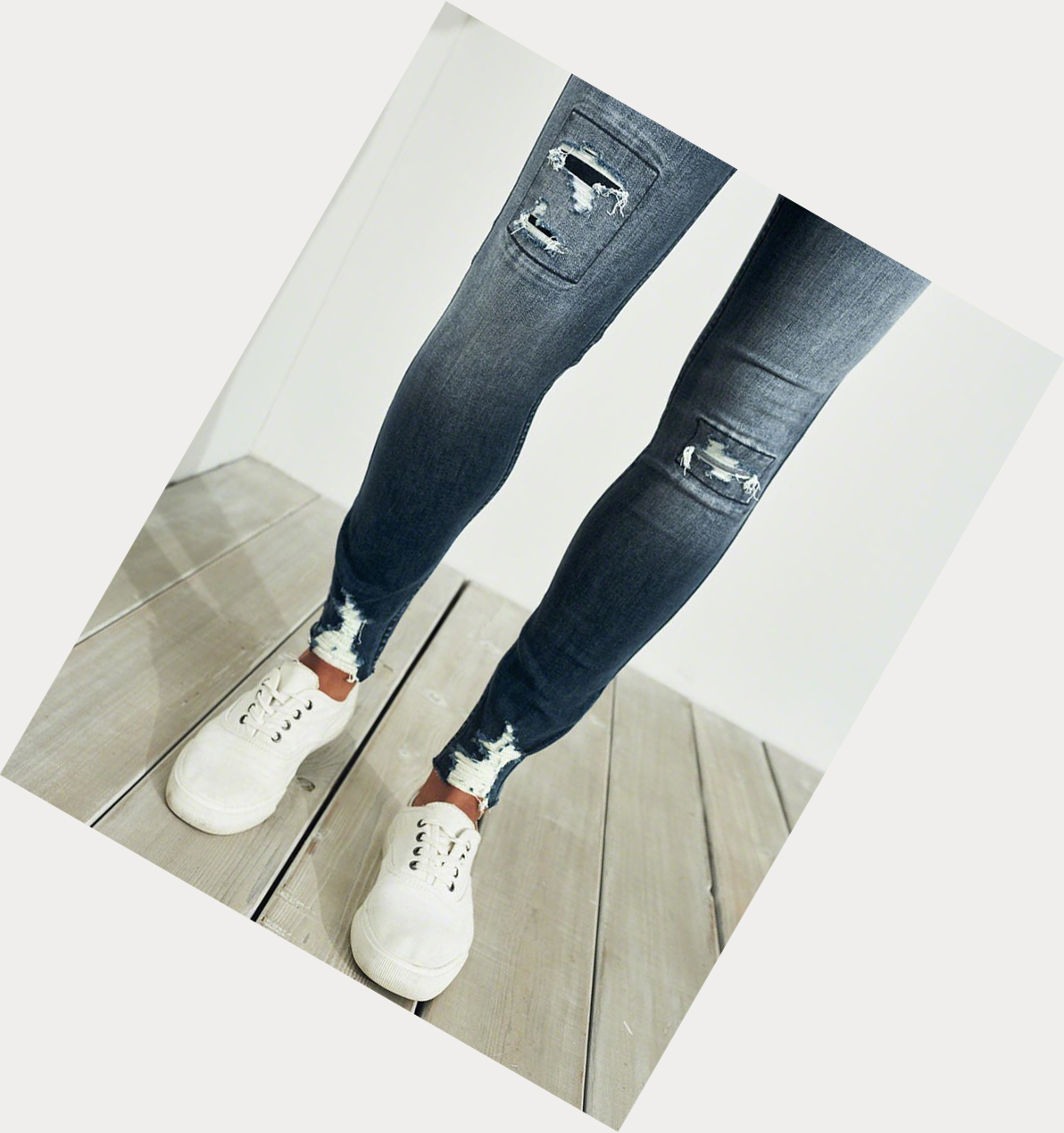 Dark Wash Hollister Classic Stretch High-Rise Super Skinny Women's Jeans | ZA-GDNX042