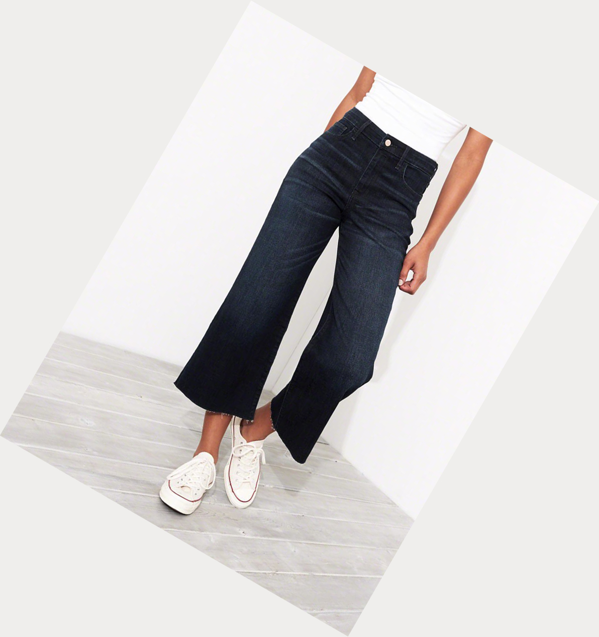 Dark Wash Hollister Classic Stretch High-Rise Denim Culottes Women's Jeans | ZA-IXDV934