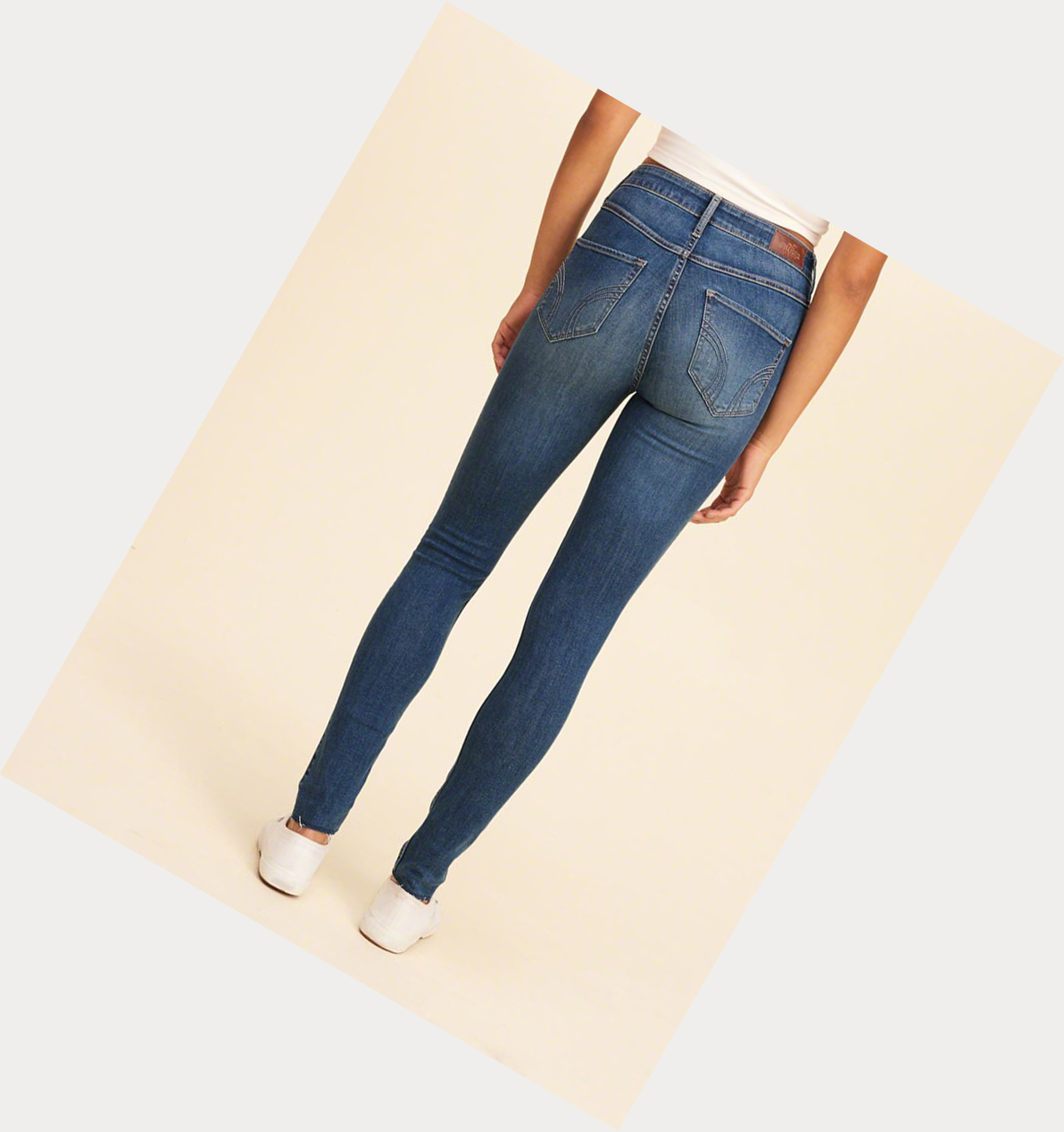 Dark Wash Hollister Classic Stretch Ultra High-Rise Super Skinny Women's Jeans | ZA-ABEQ945