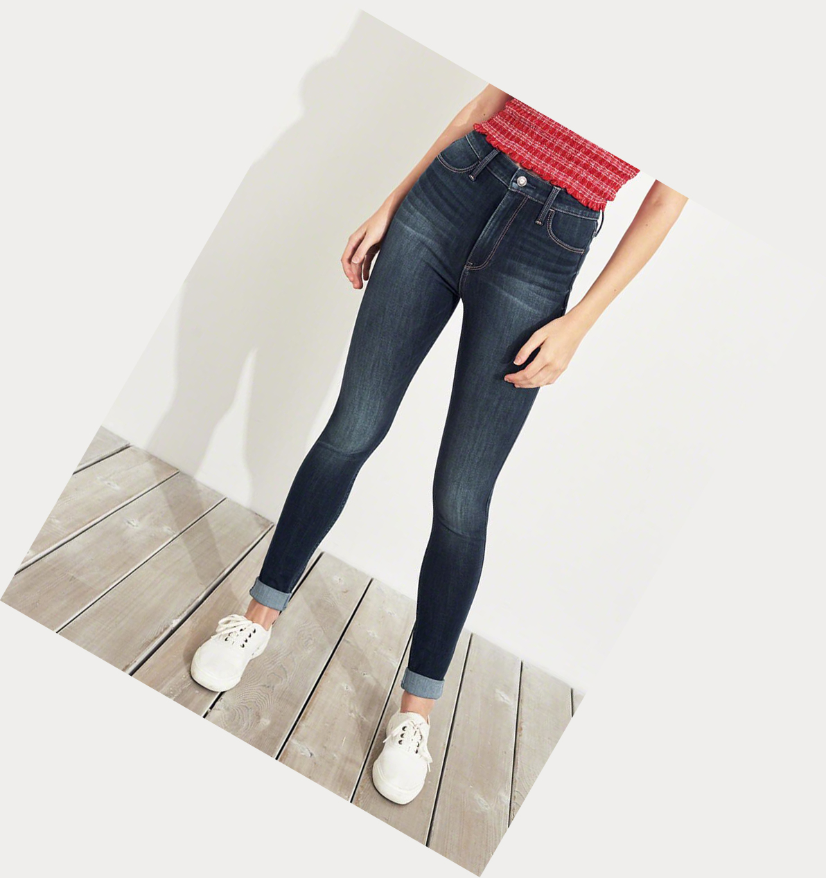 Dark Wash Hollister Extreme Stretch Ultra High-Rise Extreme Skinny Women's Jeans | ZA-UEBC680