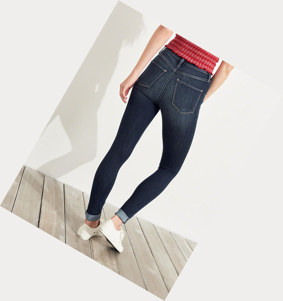 Dark Wash Hollister Extreme Stretch Ultra High-Rise Extreme Skinny Women's Jeans | ZA-UEBC680