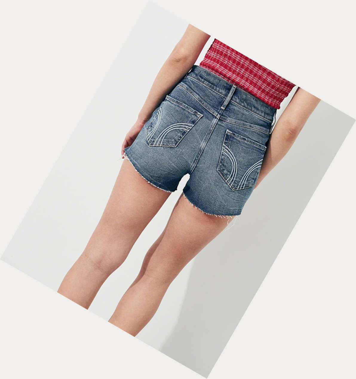 Dark Wash Hollister Vintage Stretch Ultra High-Rise Denim Women's Shorts | ZA-IYHA704