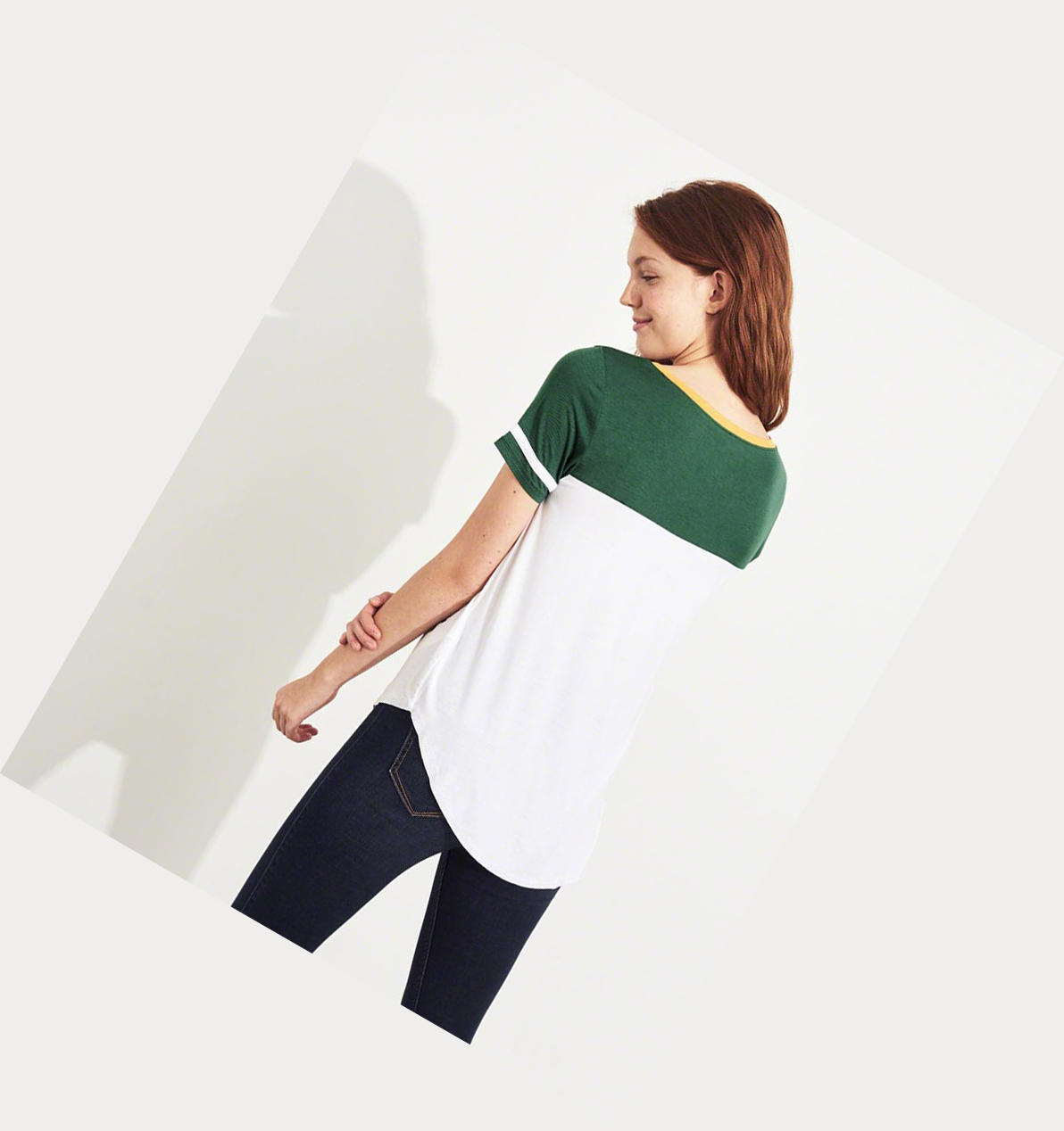 Green Hollister Colorblock Easy Women's Short Sleeve | ZA-ZUSL471