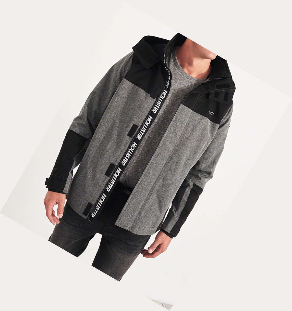 Grey Hollister All-Weather Mesh-Lined Men's Jackets | ZA-BVLO678