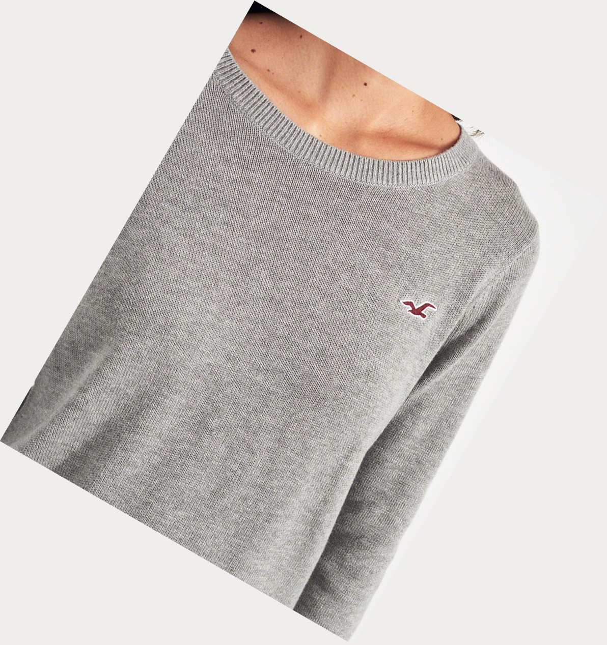 Grey Hollister Crewneck Women's Sweaters | ZA-UTBW958