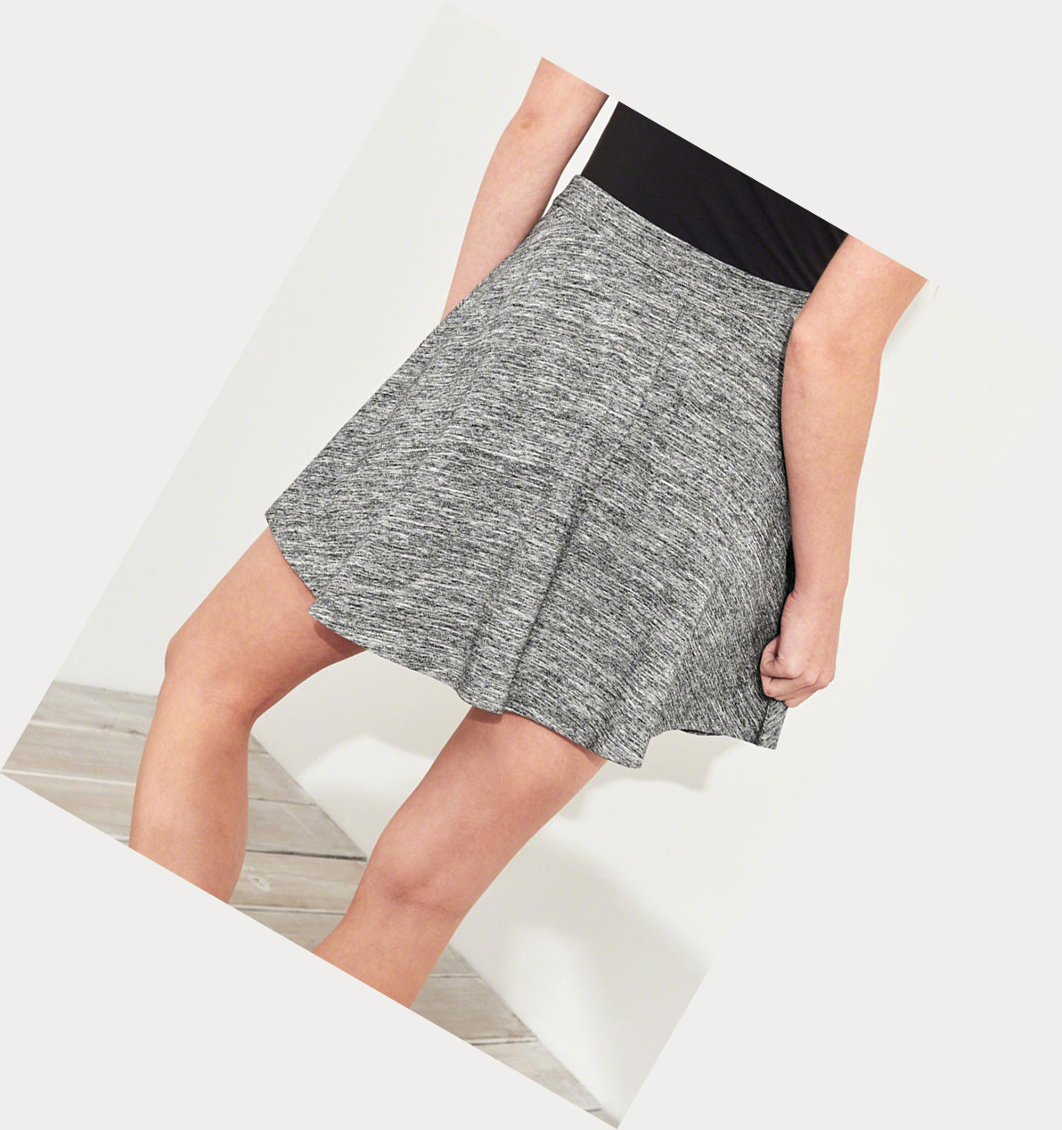 Grey Hollister Knit Skater Women's Skirts | ZA-PLVY187