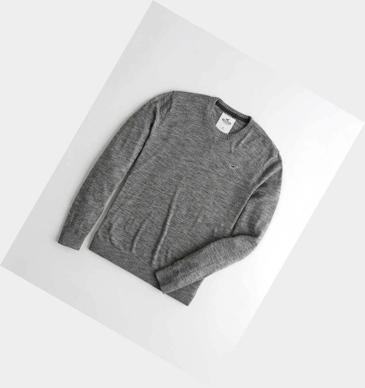 Grey Hollister Lightweight Crewneck Men\'s Sweaters | ZA-HARU846