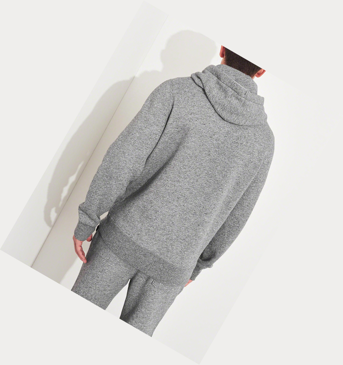 Grey Hollister Logo Tape Men's Hoodie | ZA-GWPA389