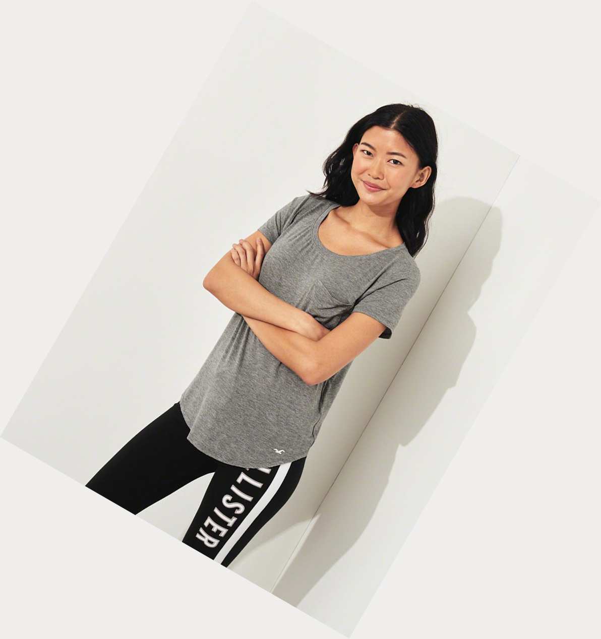 Grey Hollister Must-Have Easy Women's Short Sleeve | ZA-VWOU901