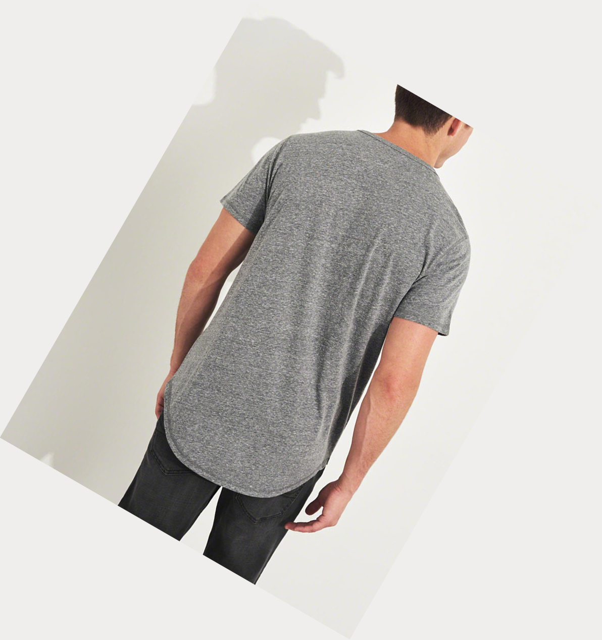 Grey Hollister Must-Have Henley Men's Short Sleeve | ZA-BAUZ351