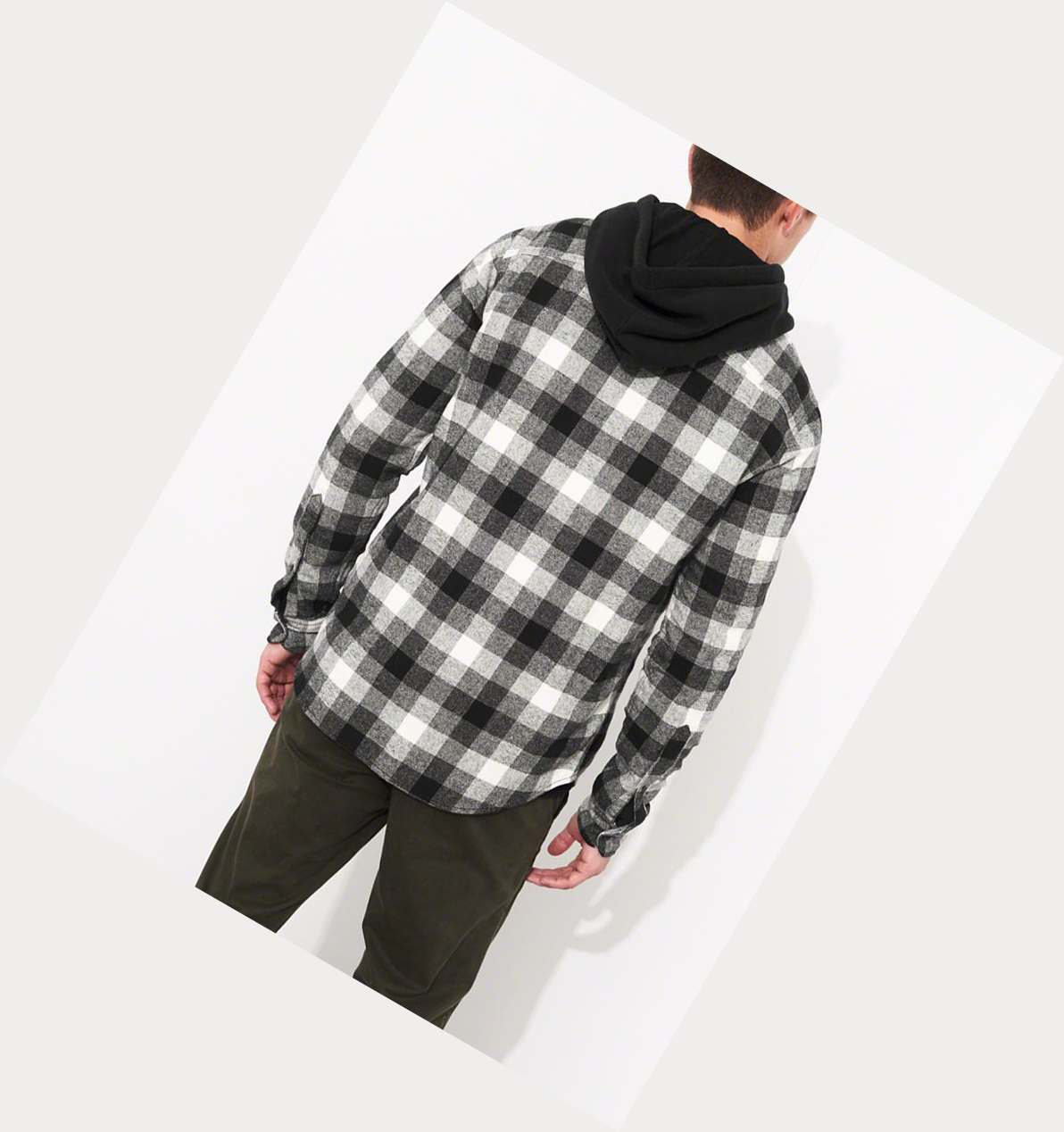 Grey Hollister Plaid Flannel Men's Long Sleeve | ZA-LFTW497