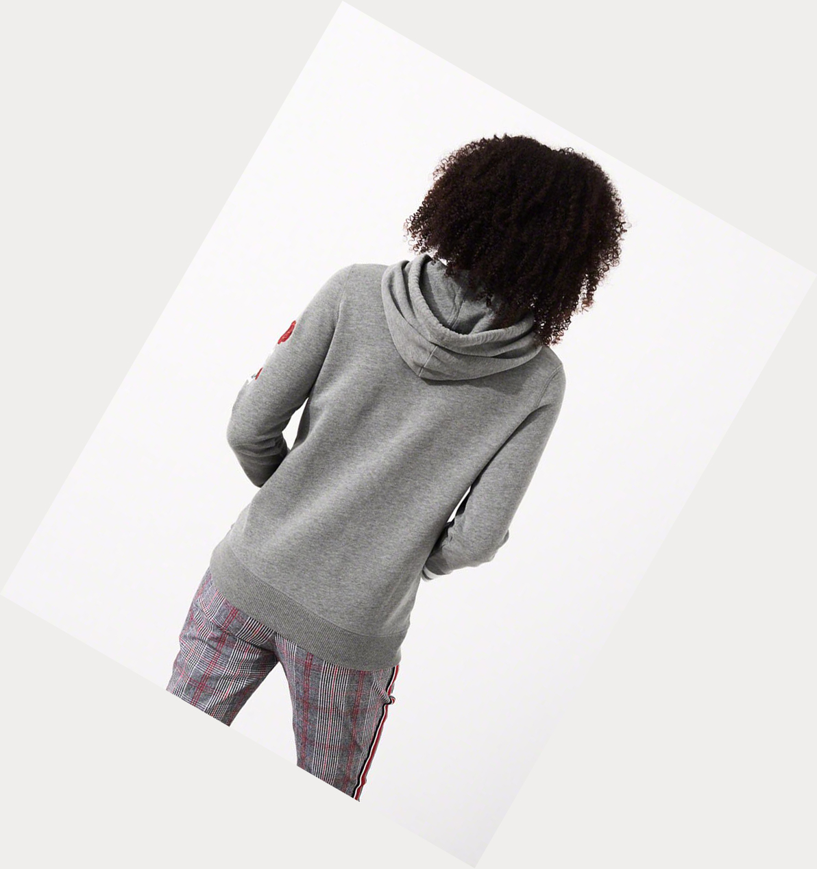 Grey Hollister Rose Embroidered Women's Hoodie | ZA-UGLV721