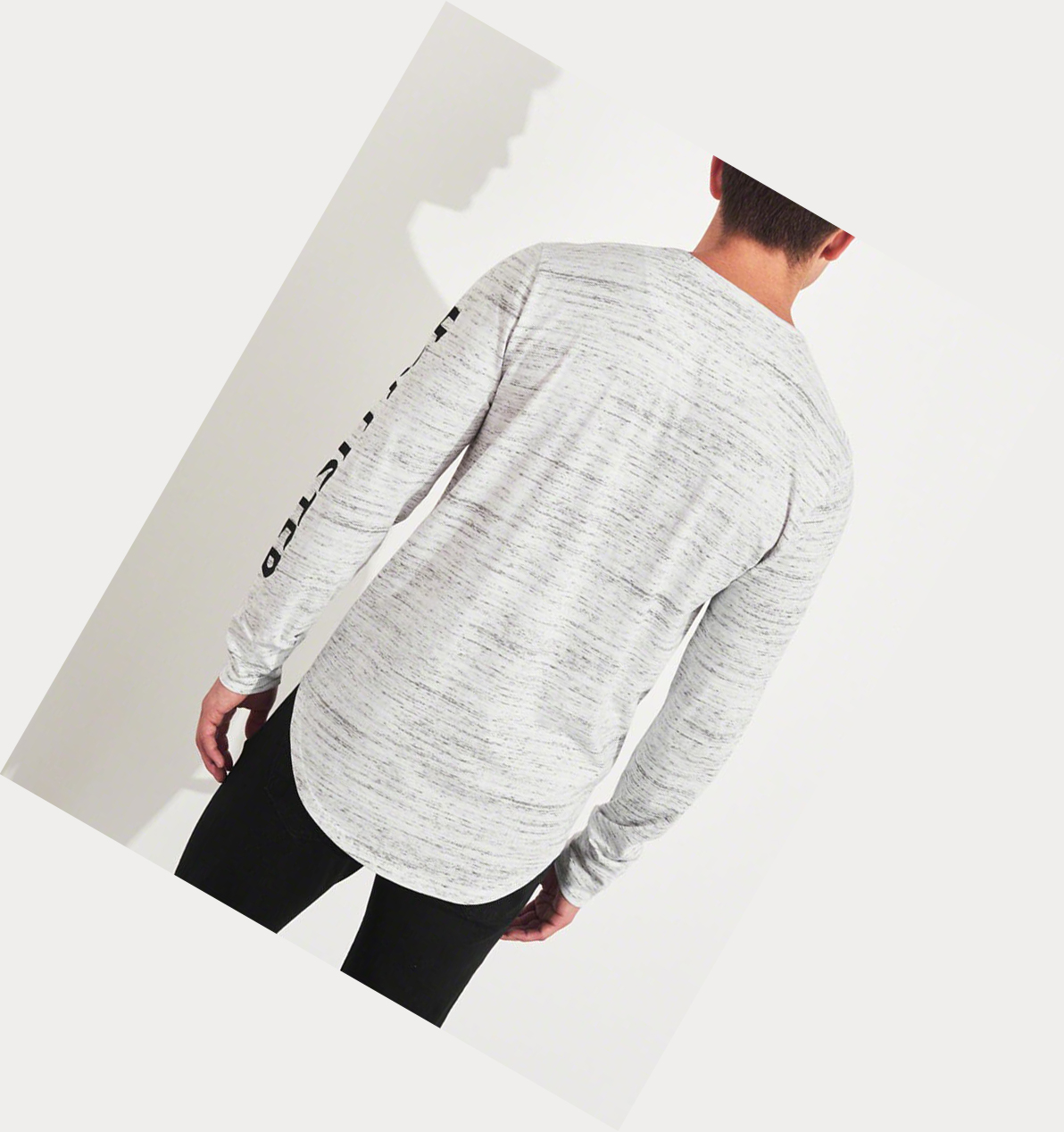 Grey Hollister Rose Men's Long Sleeve | ZA-RUPQ610