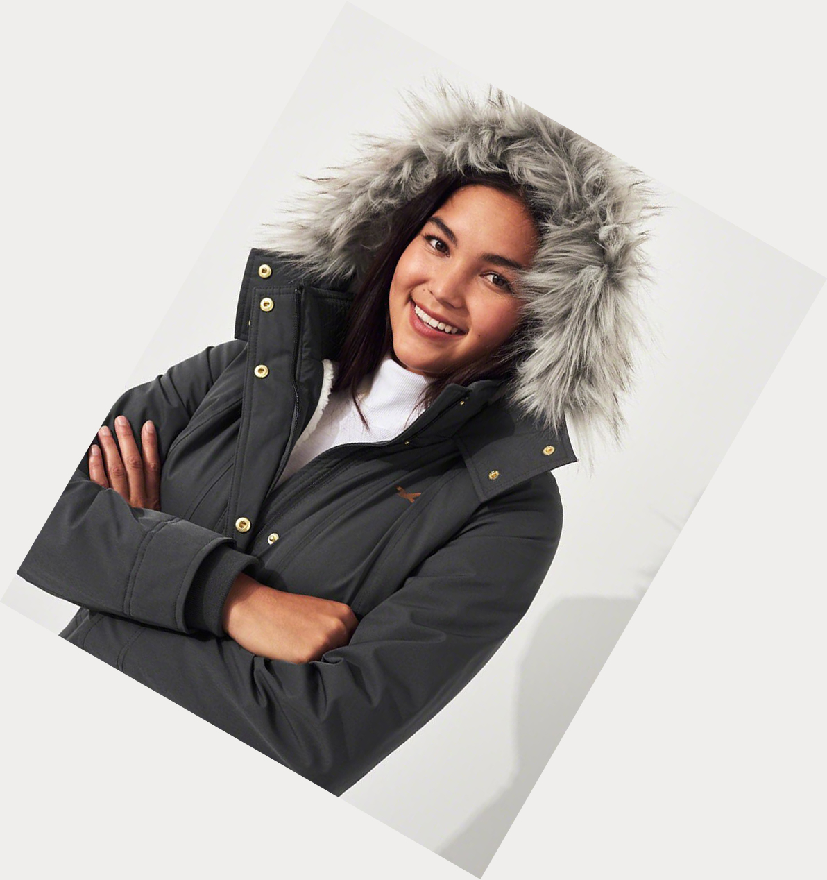 Grey Hollister Sherpa-Lined Women's Parka Jackets | ZA-HVCT574