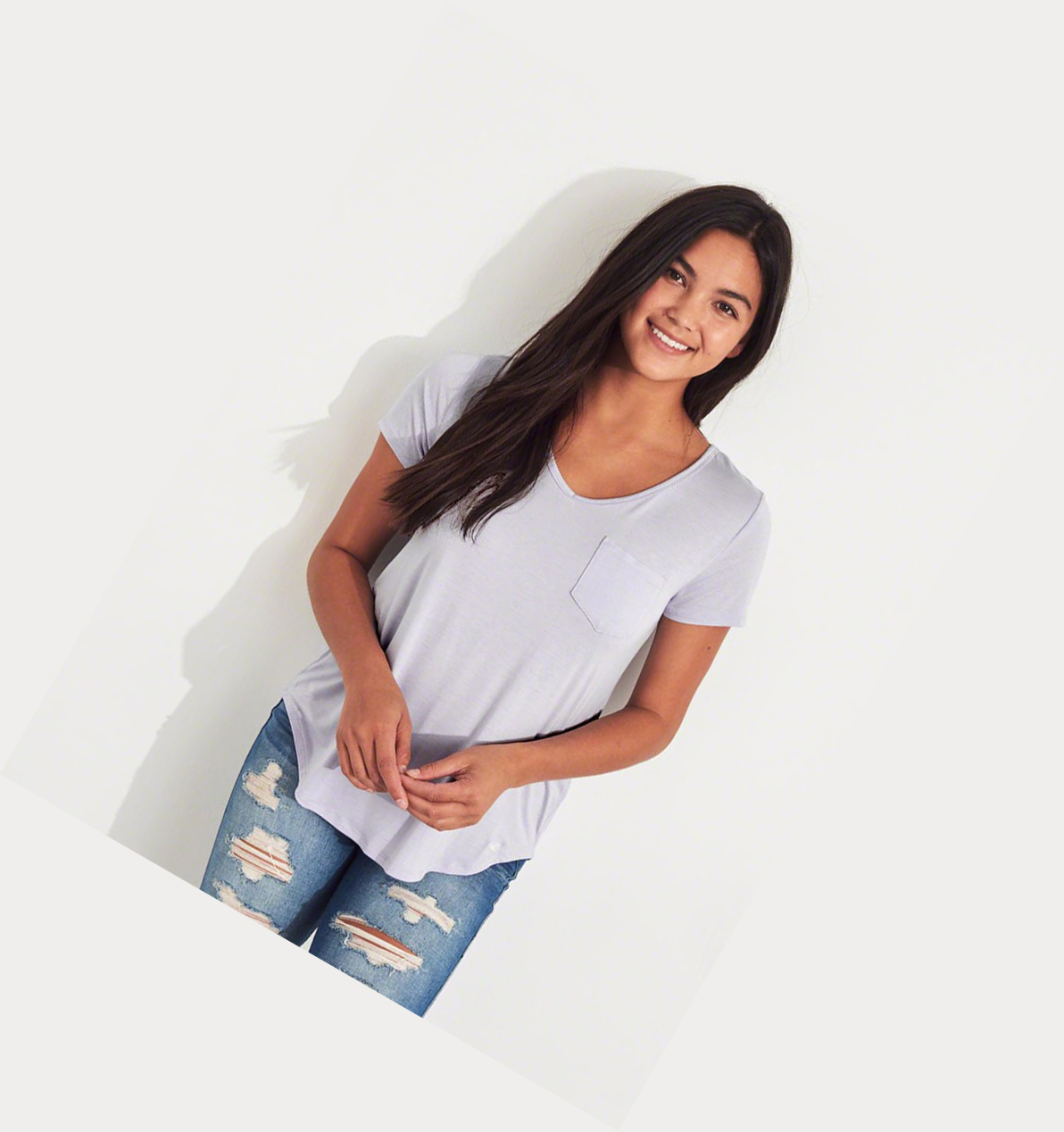 Light Blue Hollister Must-Have Easy Women's Short Sleeve | ZA-SCXW289