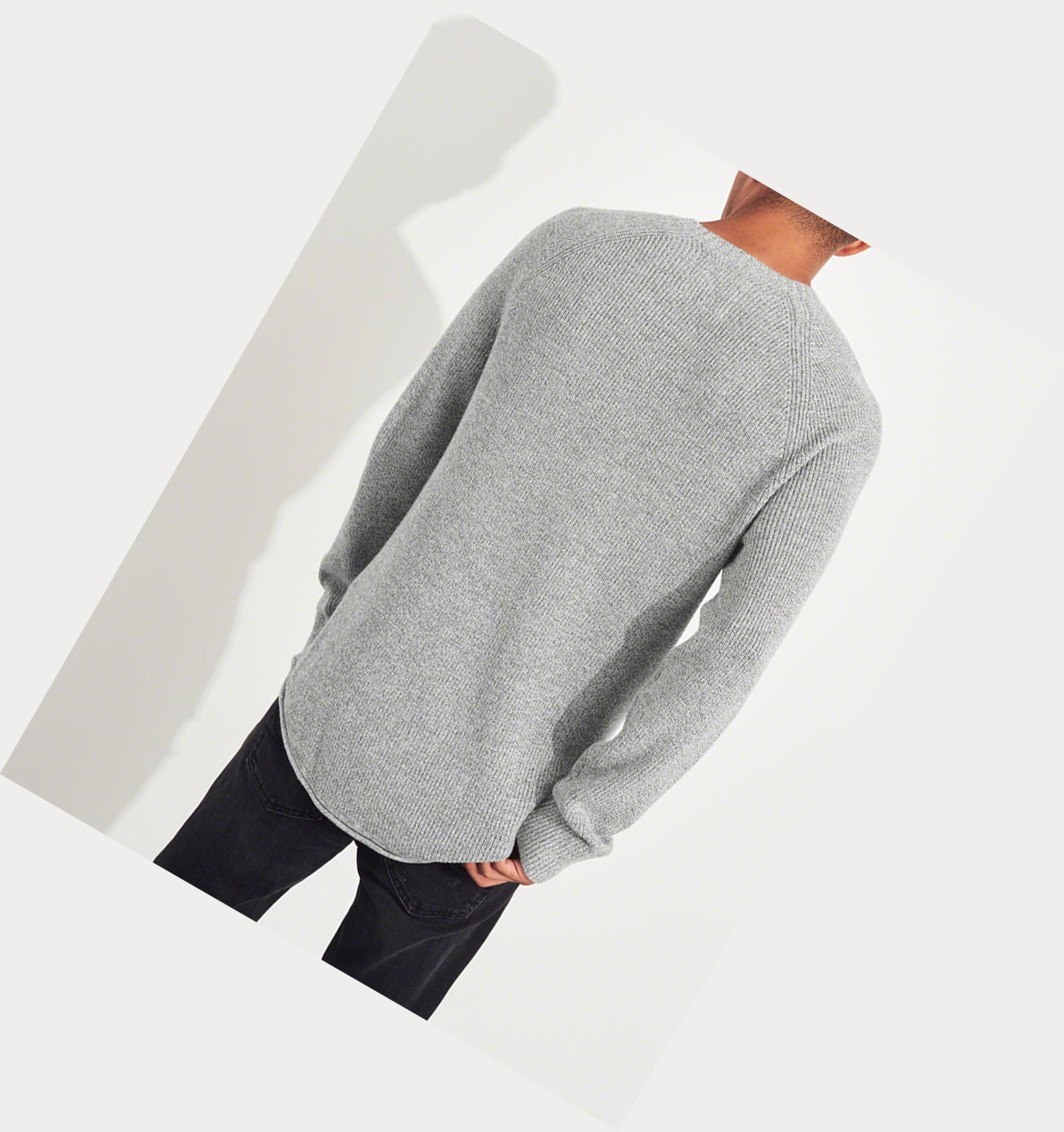 Light Grey Hollister Crewneck Men's Sweaters | ZA-JSBF394