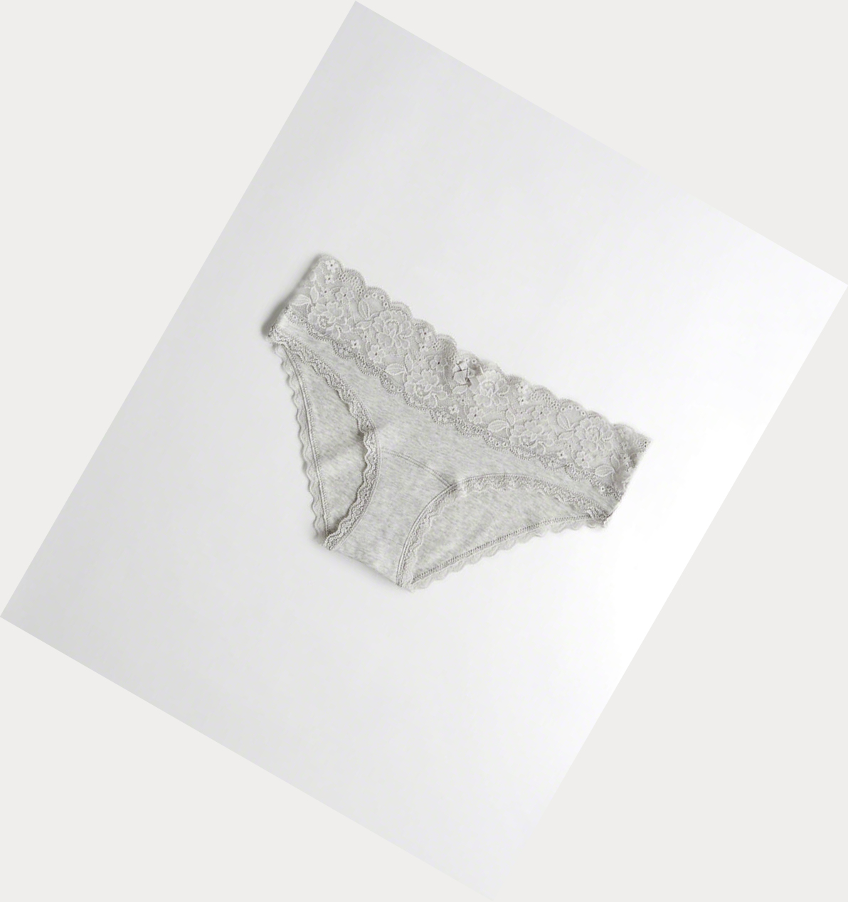 Light Grey Hollister Lace-Trim Cotton Bikini Women\'s Underwear | ZA-NZTV243