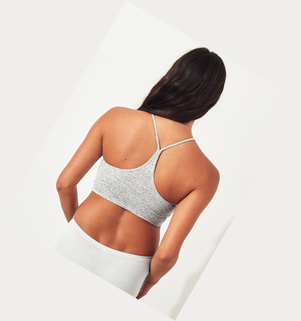 Light Grey Hollister Scoop Longline With Removable Pads Women's Bras | ZA-YDBL673