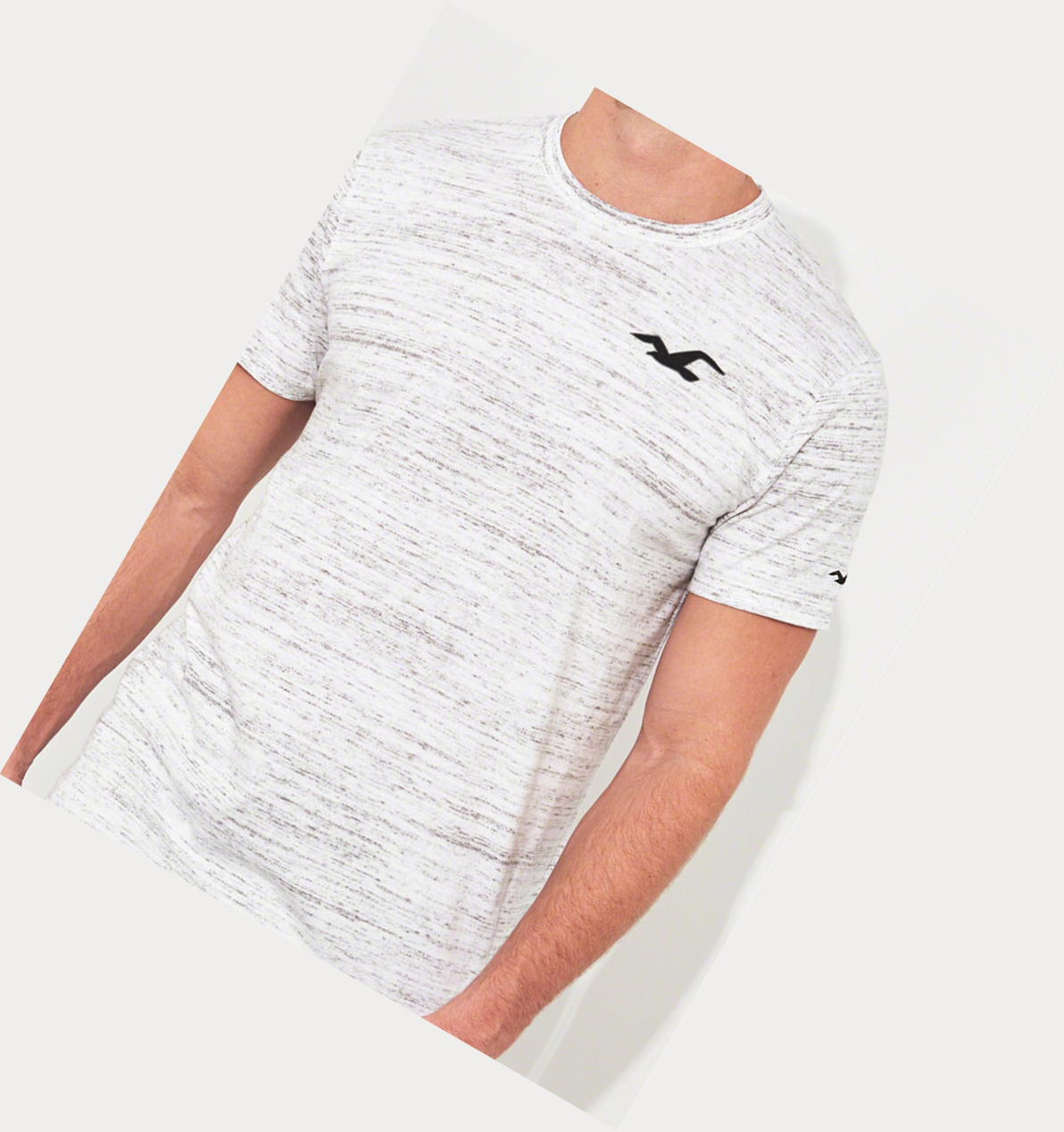 Light Grey Hollister Split Logo Men's Short Sleeve | ZA-QXPG786