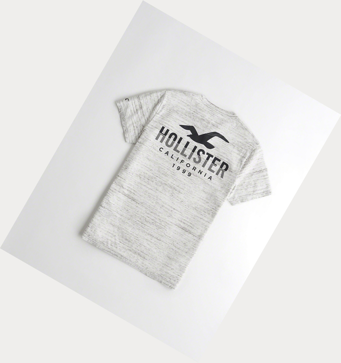 Light Grey Hollister Split Logo Men\'s Short Sleeve | ZA-QXPG786