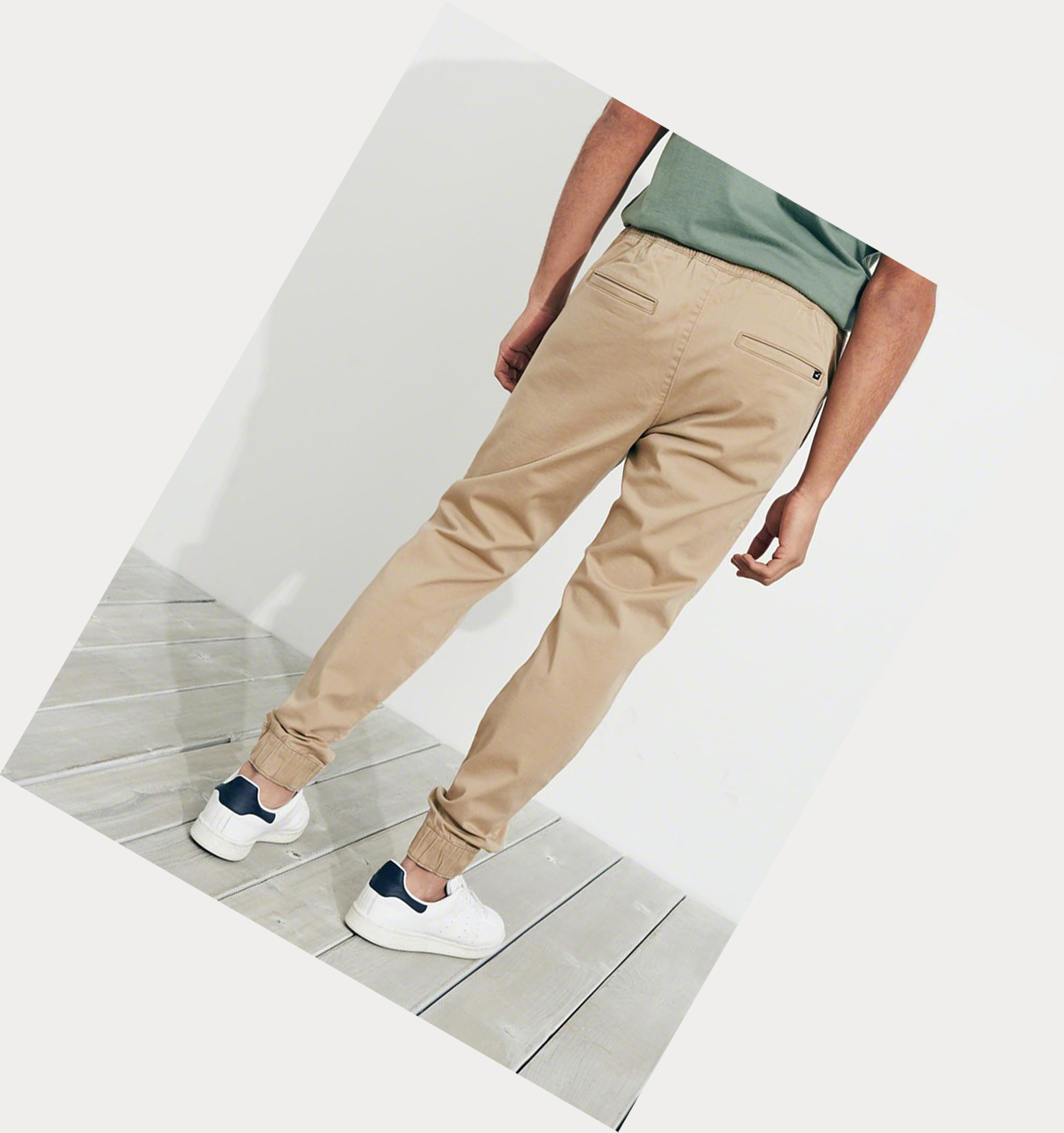 Light Khaki Hollister Advanced Stretch Twill Skinny Men's Jogger | ZA-GKZY438