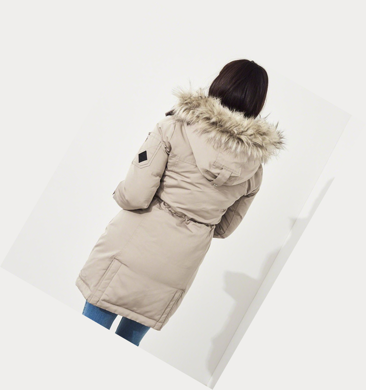 Light Khaki Hollister Cozy-Lined Down Women's Parka Jackets | ZA-JZRK967