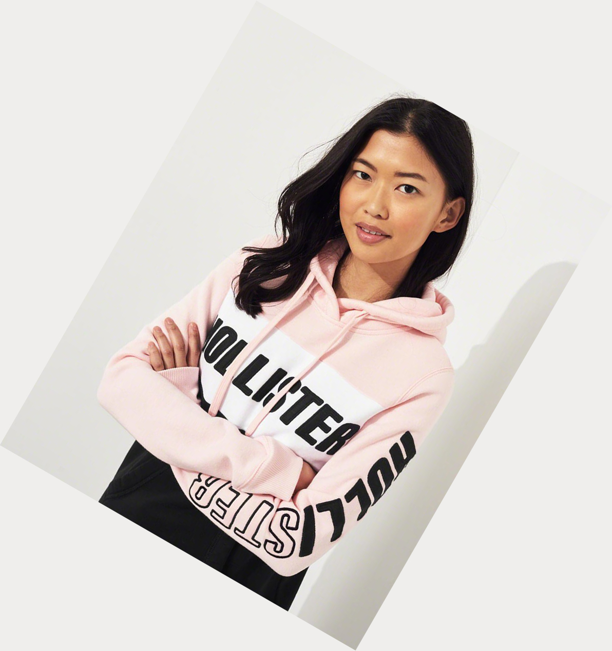 Light Pink Hollister Colorblock Logo Women's Hoodie | ZA-OBPL756