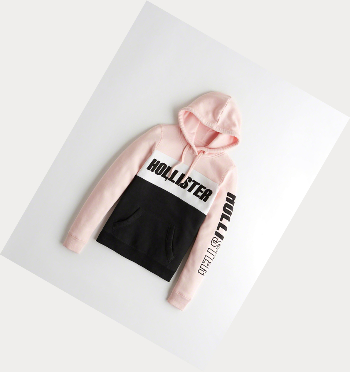 Light Pink Hollister Colorblock Logo Women\'s Hoodie | ZA-OBPL756