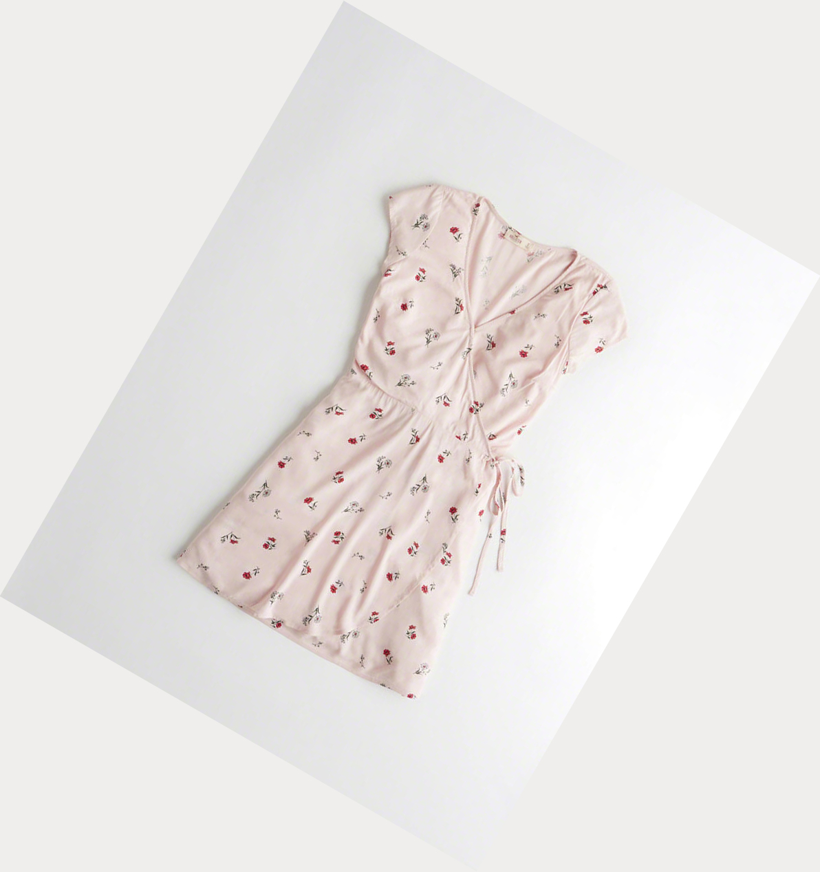 Light Pink Hollister Floral Wrap Women\'s Dress | ZA-RQYE067