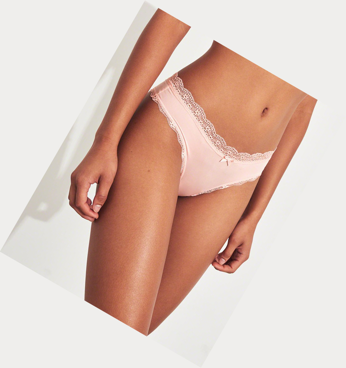 Light Pink Hollister Lace-Trim Thong Women's Underwear | ZA-GJZL604