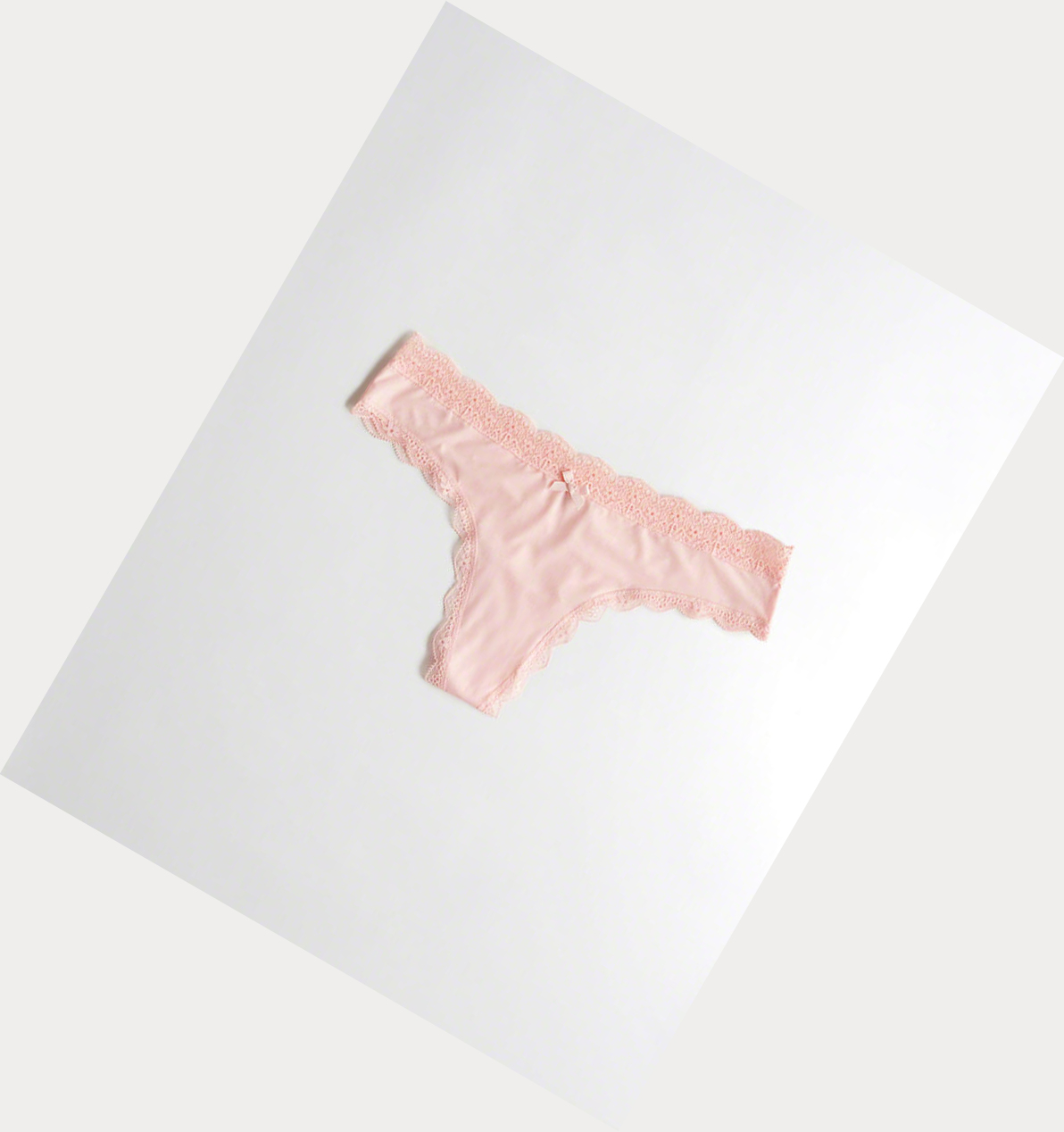 Light Pink Hollister Lace-Trim Thong Women\'s Underwear | ZA-GJZL604