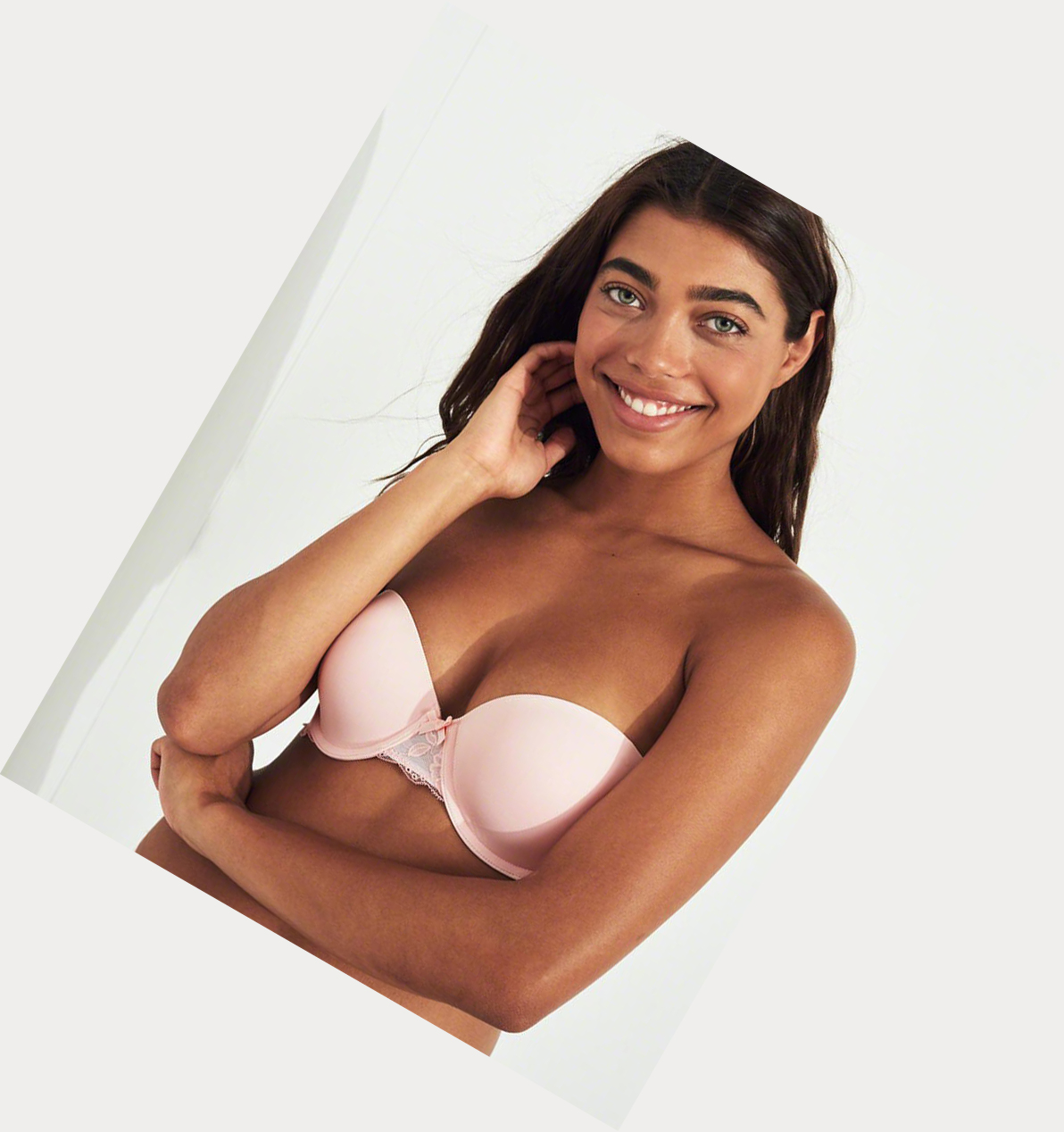 Light Pink Hollister Lightly Lined Multi-Way Women's Bras | ZA-WREH051