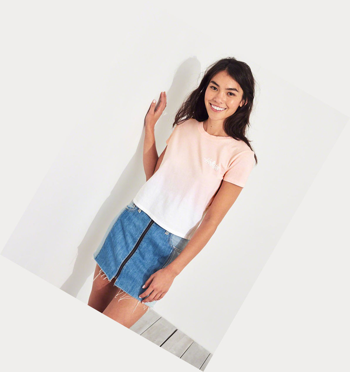 Light Pink Hollister Ombré Women's Short Sleeve | ZA-LPWI298