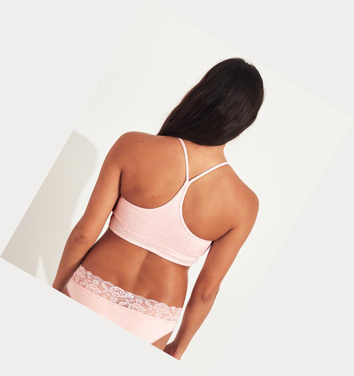 Light Pink Hollister Scoop Longline With Removable Pads Women's Bras | ZA-ODKG105