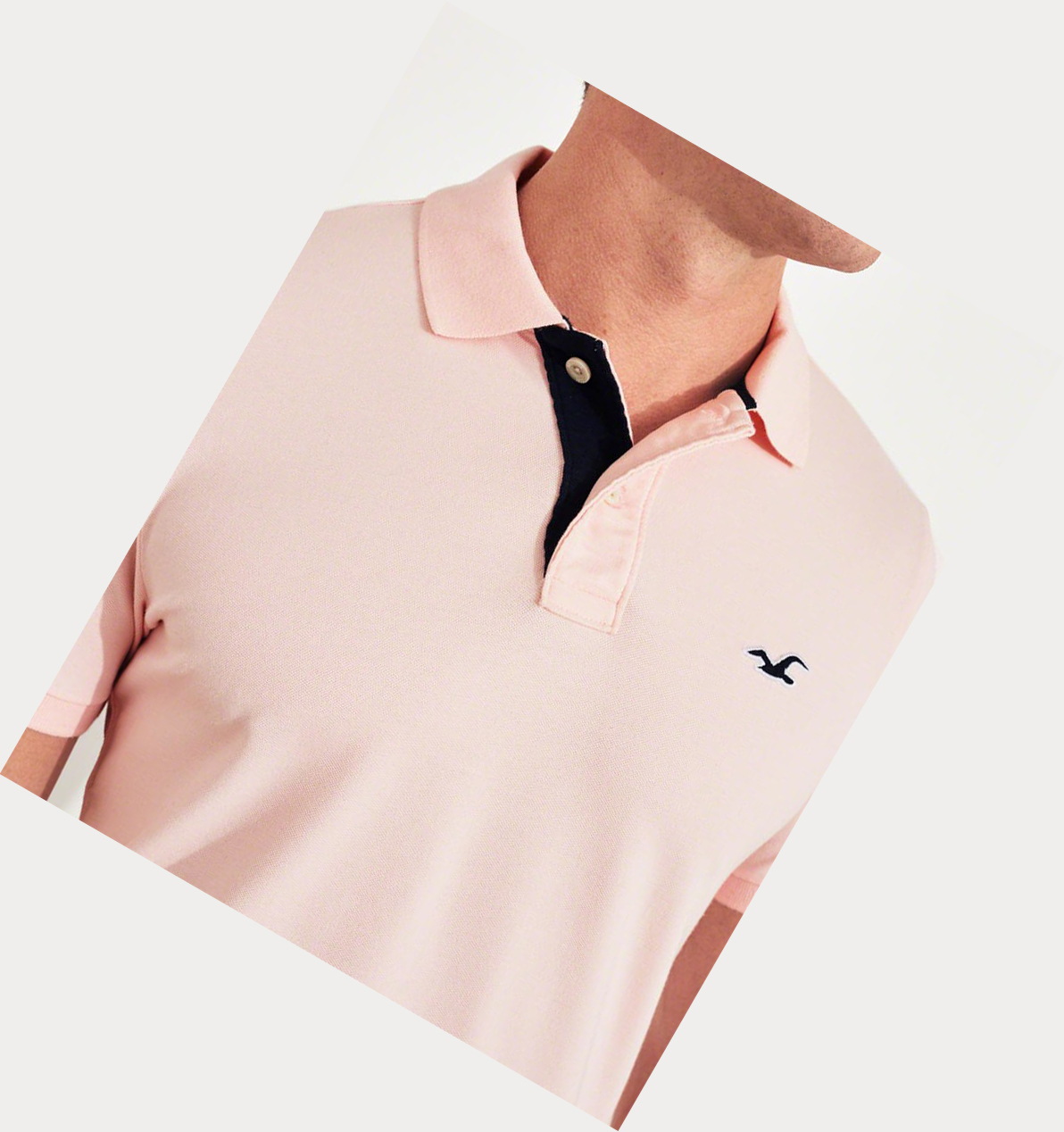 Light Pink Hollister Stretch Muscle Fit Men's Polo Shirts | ZA-HMXG760